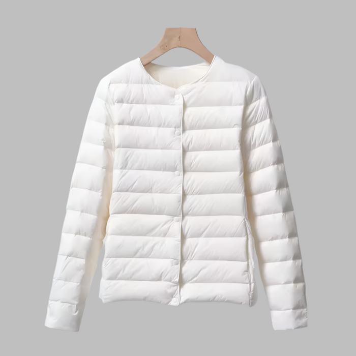Dam Dunjacka med Rund Hals Lätt Ultralight för Vår