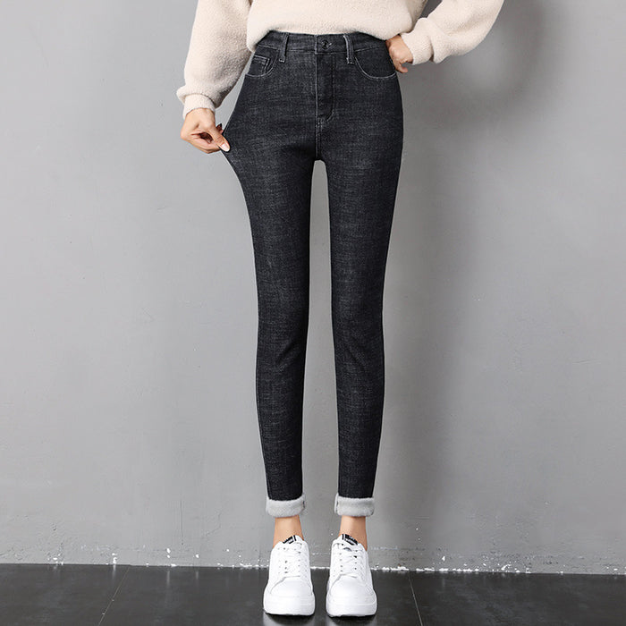 Elsa | Fodrade skinny jeans dam med plyschfleece