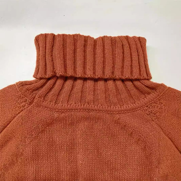Dam Oversize Polotröja Långärmad med Bred Krage
