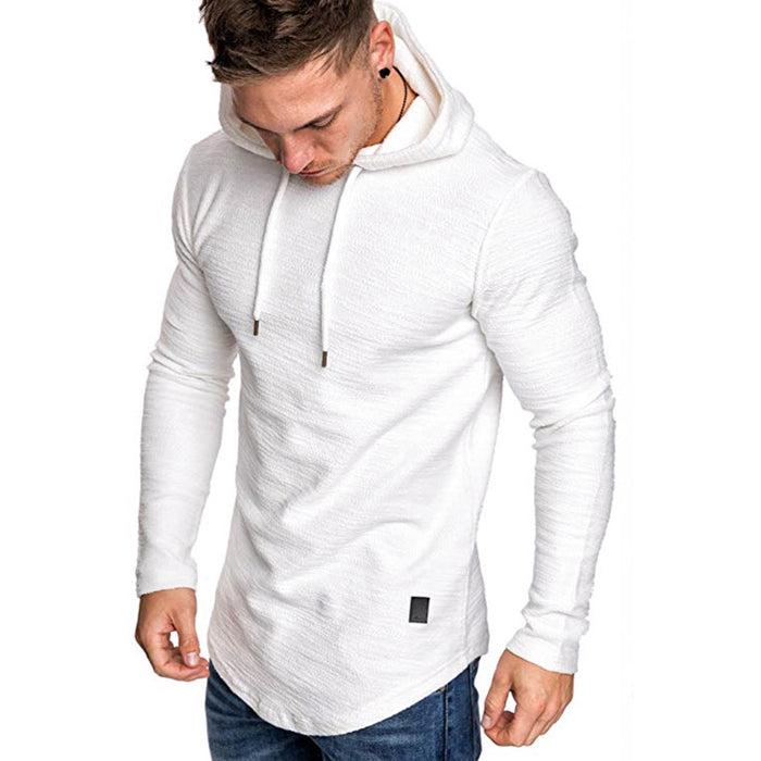 Oskar | Slim fit hoodie herr med rundad nederkant