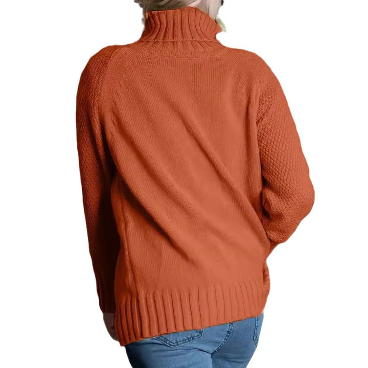 Dam Oversize Polotröja Långärmad med Bred Krage