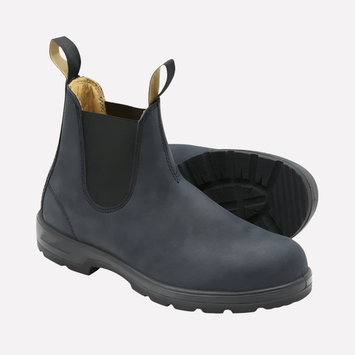 Chelsea Boots med Elastiska Sidopaneler och Dragflik