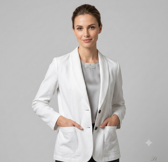 Dam Oversized Blazer Tvåknappsstängning Fickor på Framsidan