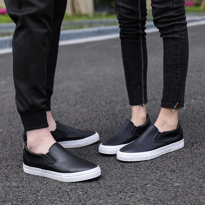 Herr Slip-On Sneakers med Elastisk Insats och Vit Sula