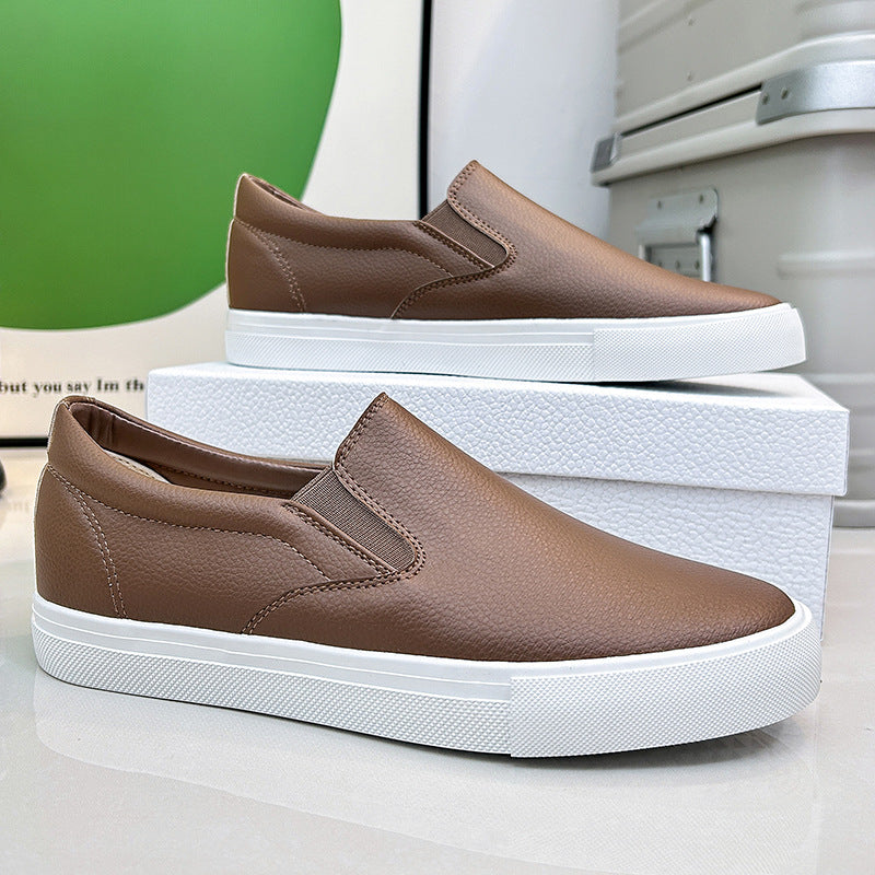 Herr Slip-On Sneakers med Elastisk Insats och Vit Sula