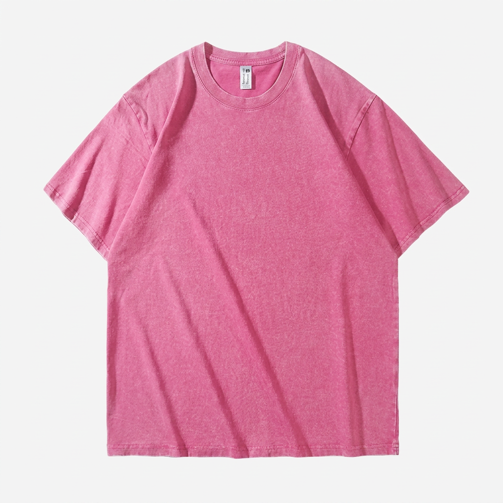 Herr T-shirt | Tvättad Effekt | Rund Hals | Kort Ärm