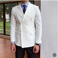 Elegant, skräddarsydd blazer med dubbelknäppning för herrar