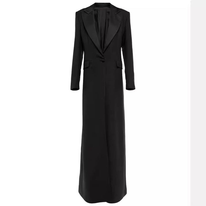 Dam Trenchcoat med Enfald och Djup V-ringning