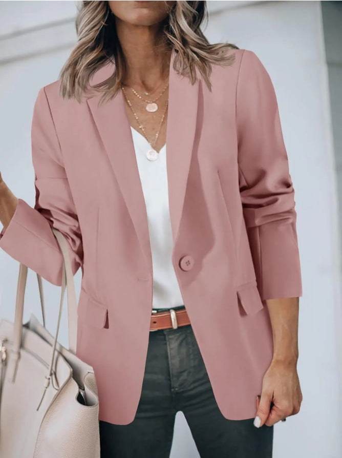 Blazer Dam i Klassisk Skärning med Veckade Ärmar
