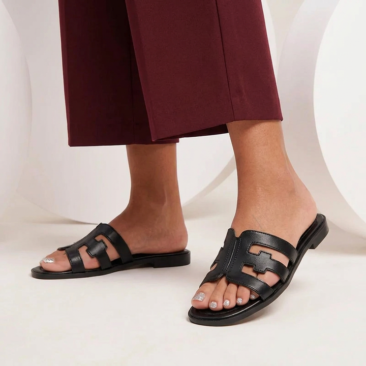 Sandaler för Dam | Slip-On | Öppen Tå | Låg Blockklack