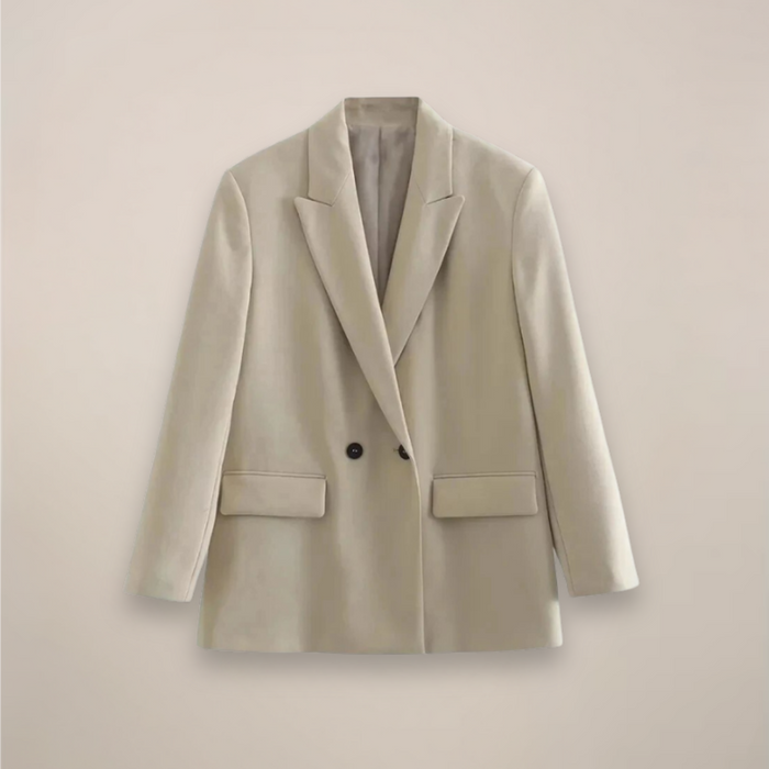 Dam Oversized Dubbelknäppt Blazer Lång Passform