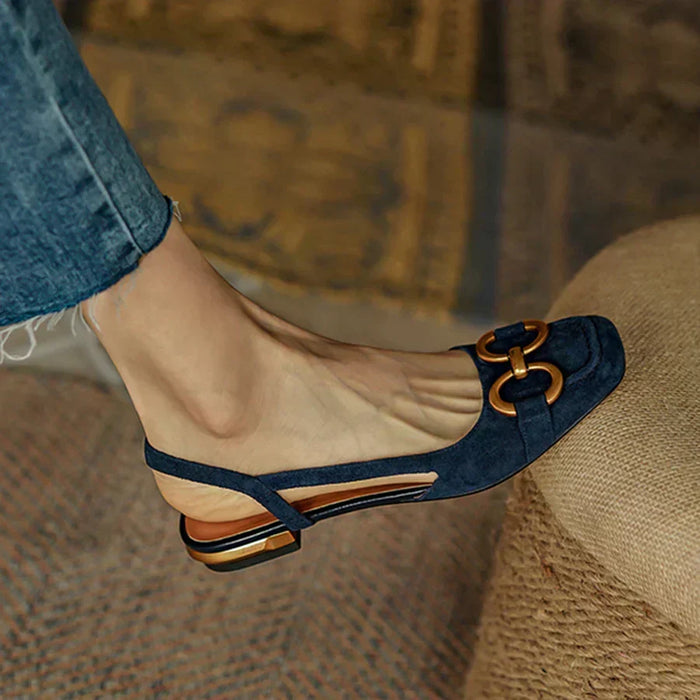 Dam Slingback Ballerinaskor med Dekorativ Detalj