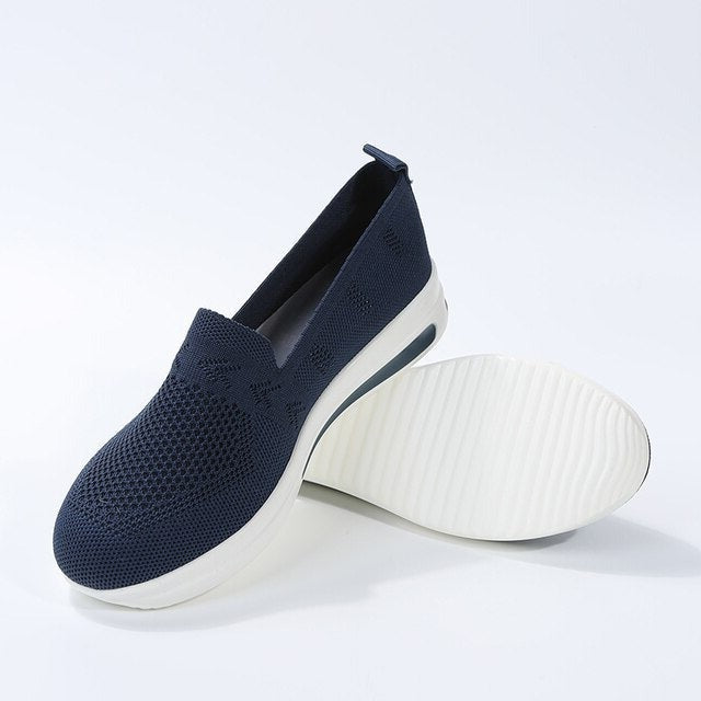 Dam Slip-On Sneakers med Stretchöverdel och Vadderad Innersula