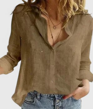 Dams Blus | Blommig | V-ringad
