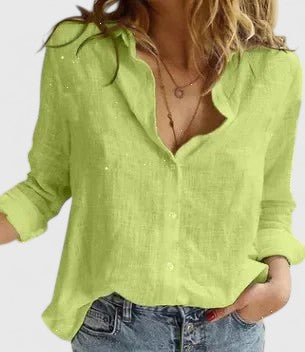 Dams Blus | Blommig | V-ringad