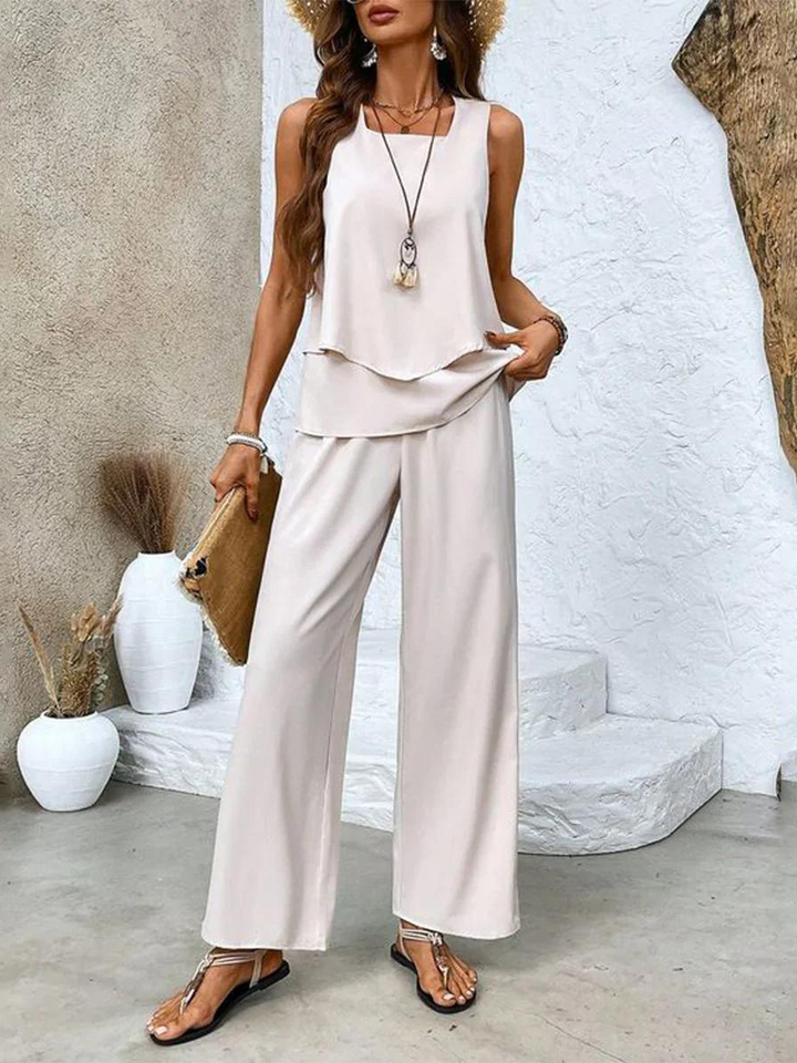 Dams Set | Ärmlös | Vida Byxor