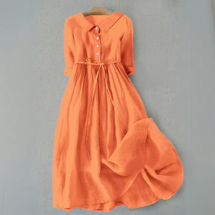 Dam Klänning | Midi Knäppning | Elegant
