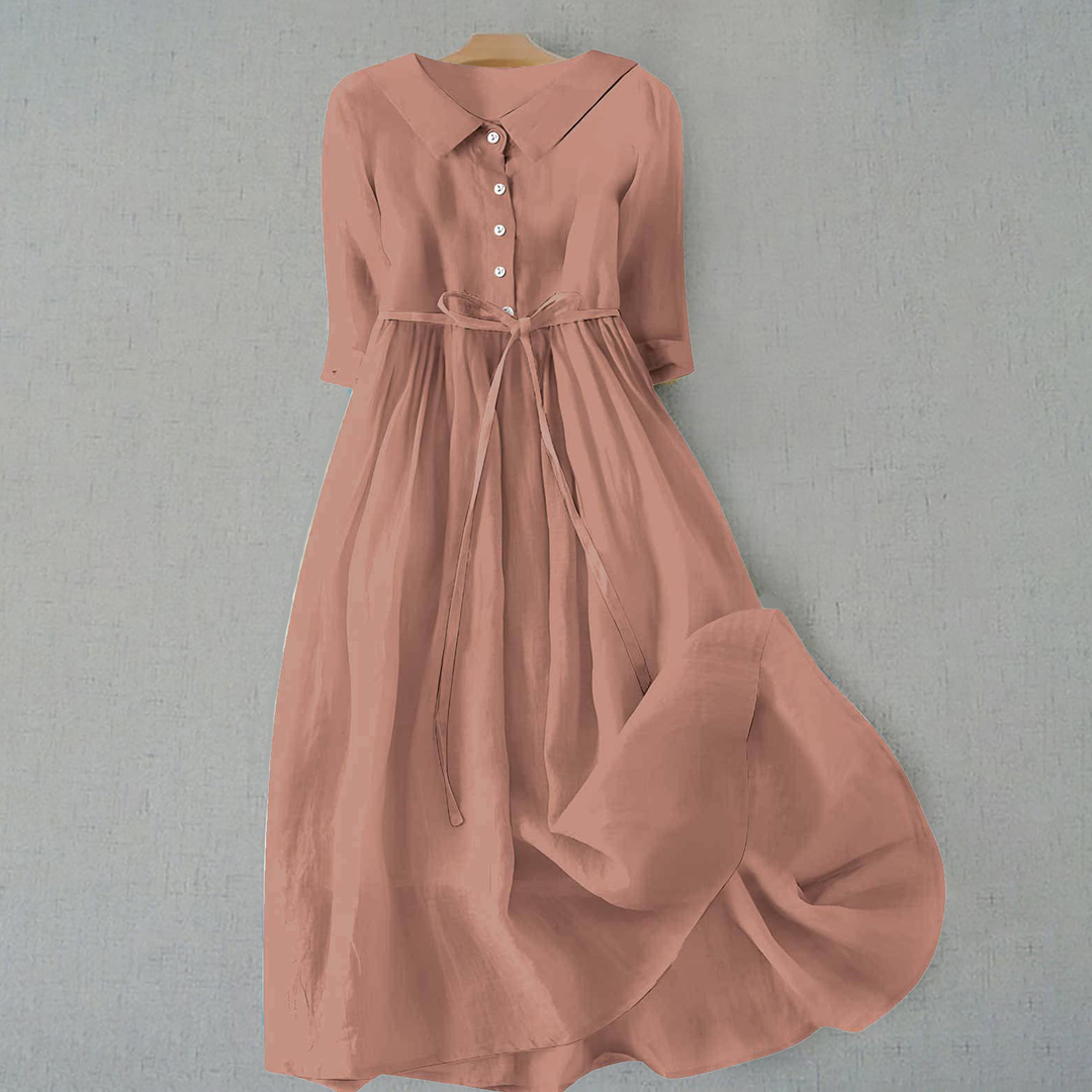 Dam Klänning | Midi Knäppning | Elegant
