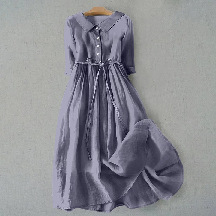 Dam Klänning | Midi Knäppning | Elegant