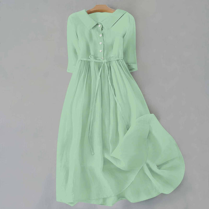 Dam Klänning | Midi Knäppning | Elegant