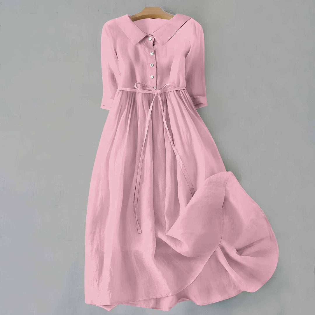 Dam Klänning | Midi Knäppning | Elegant