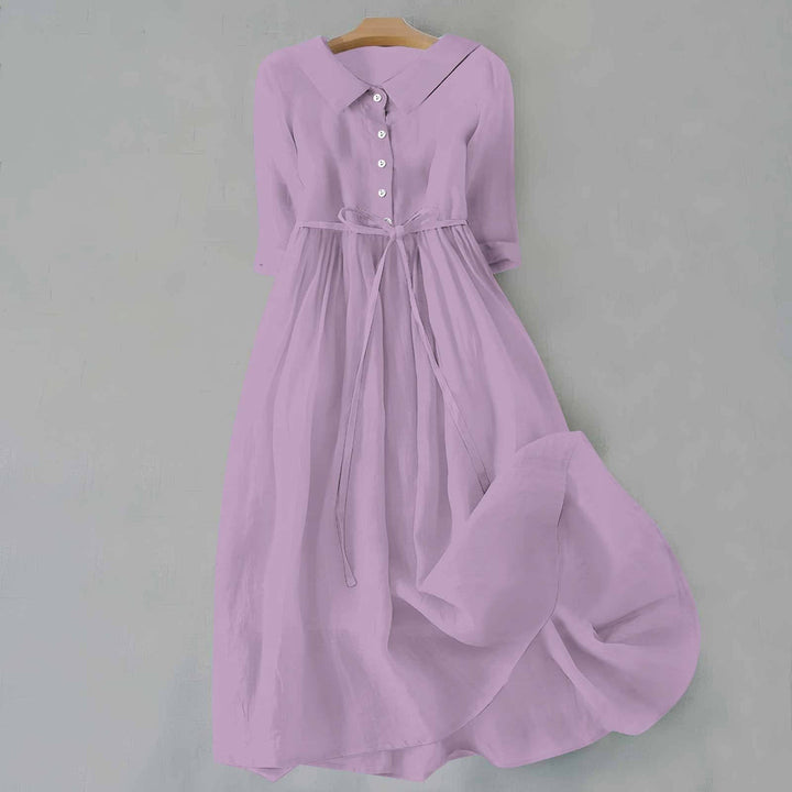 Dam Klänning | Midi Knäppning | Elegant