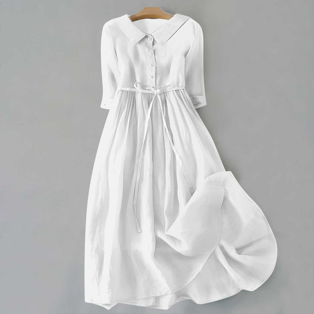 Dam Klänning | Midi Knäppning | Elegant