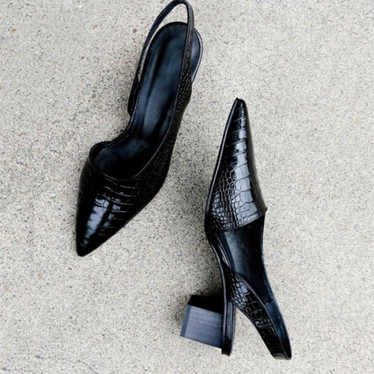 Dam Skor | Slingback Blockklack | Elegant