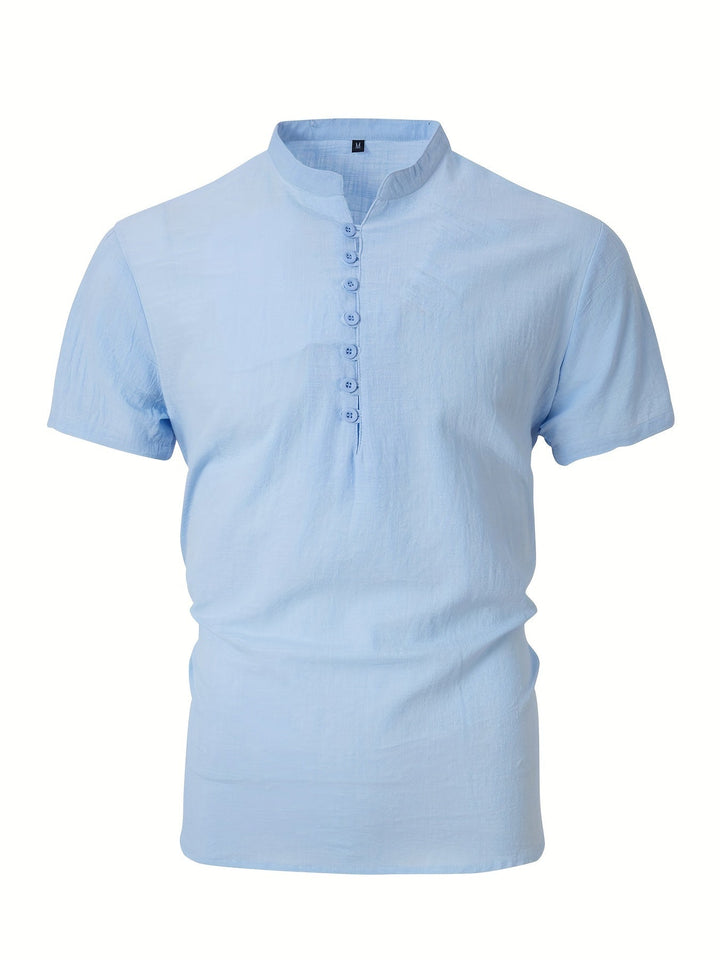 Herr T-shirt | Slimfit | Med Knappar