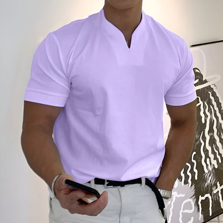 Herr T-shirt | Slimfit | Öppen Hals