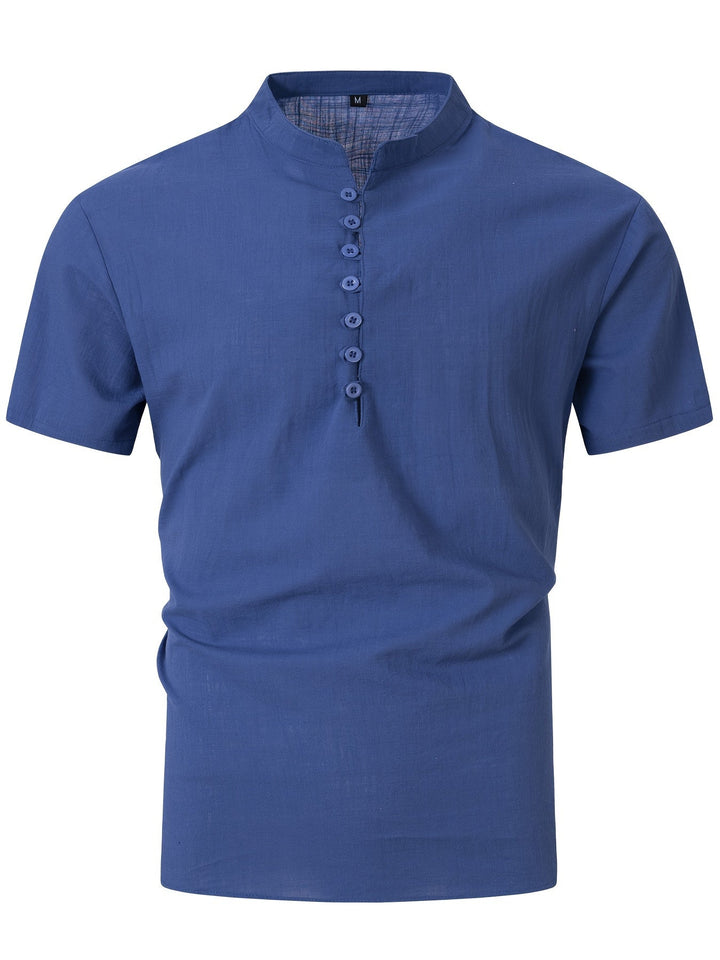 Herr T-shirt | Slimfit | Med Knappar