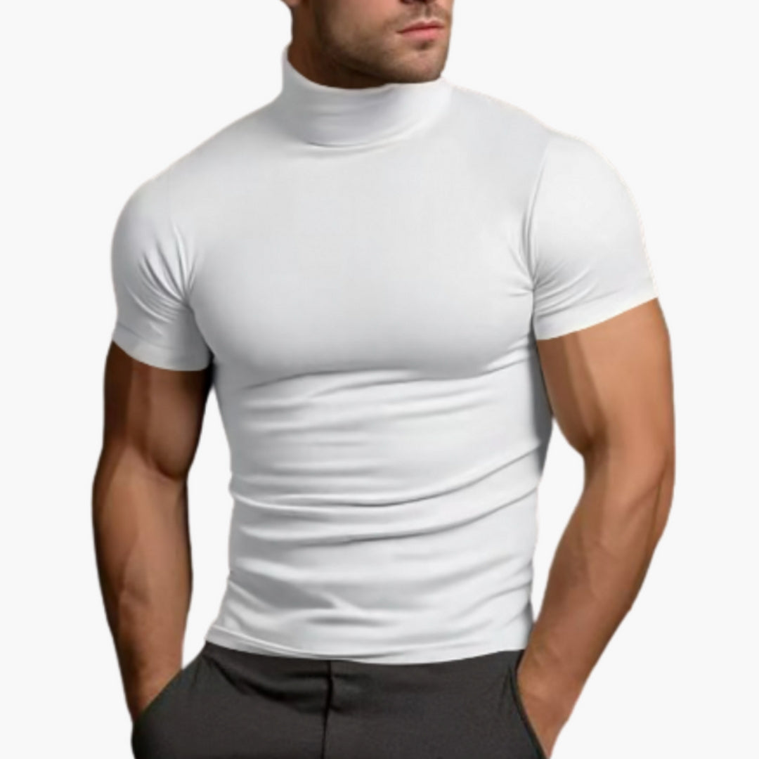 Herr T-shirt | Slimfit | Hög Krage