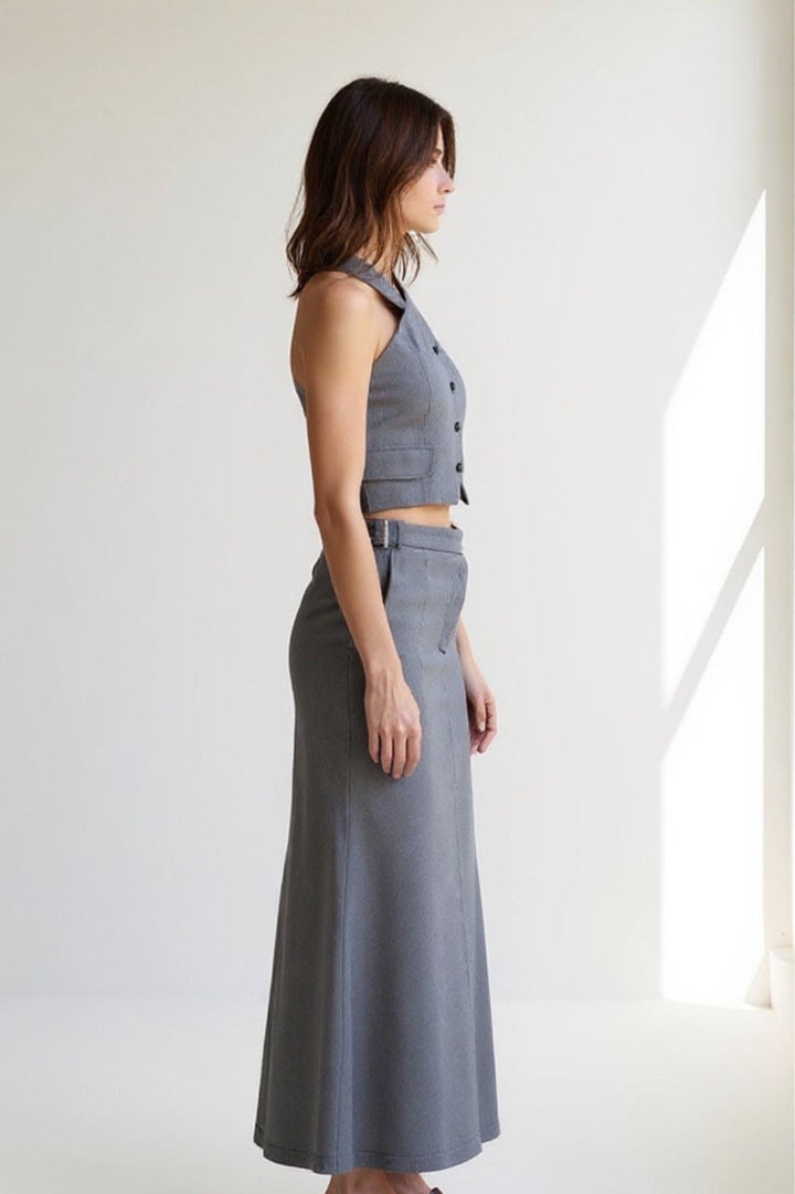 Dam Set | Elegant Midi Silhuett | Med Halterneck