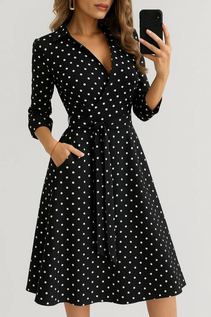 Dam Klänning | Elegant | Med Skärp Midi