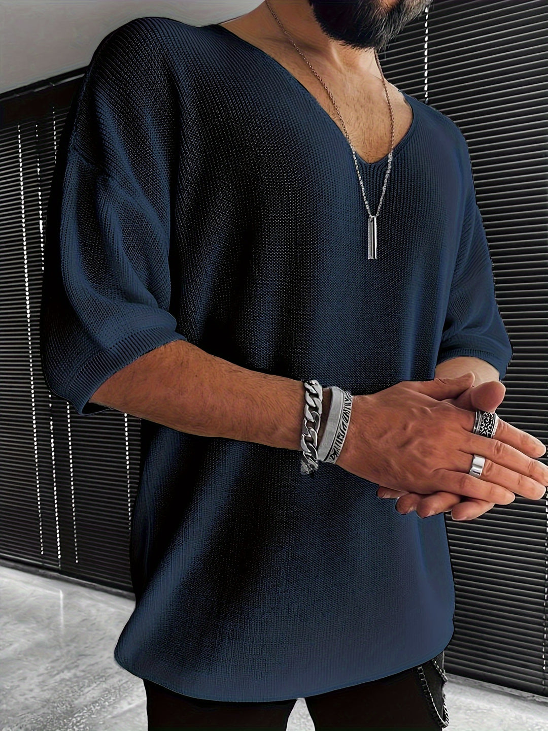 Herr T-shirt | Oversized | V-ringad