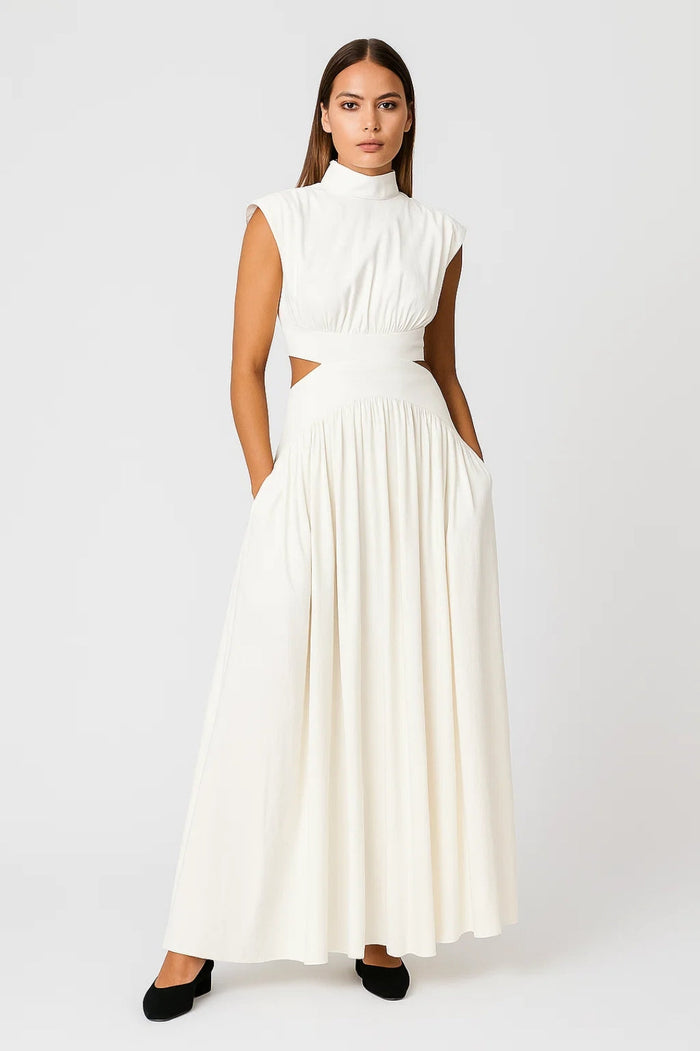 Dam Klänning | Elegant Midi | Med Cut-out