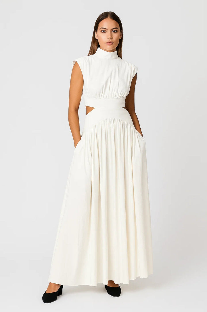 Dam Klänning | Elegant Midi | Med Cut-out