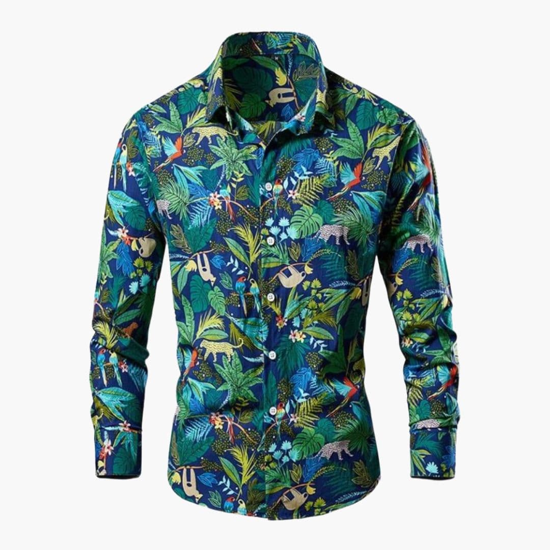 Herr Skjorta | Slimfit | Blommigt Mönster