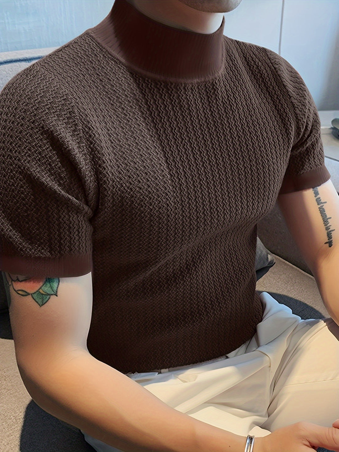 Herr T-shirt | Figursydd | Hög Krage