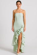 Dam Klänning | Slimfit | Strapless | Volanger