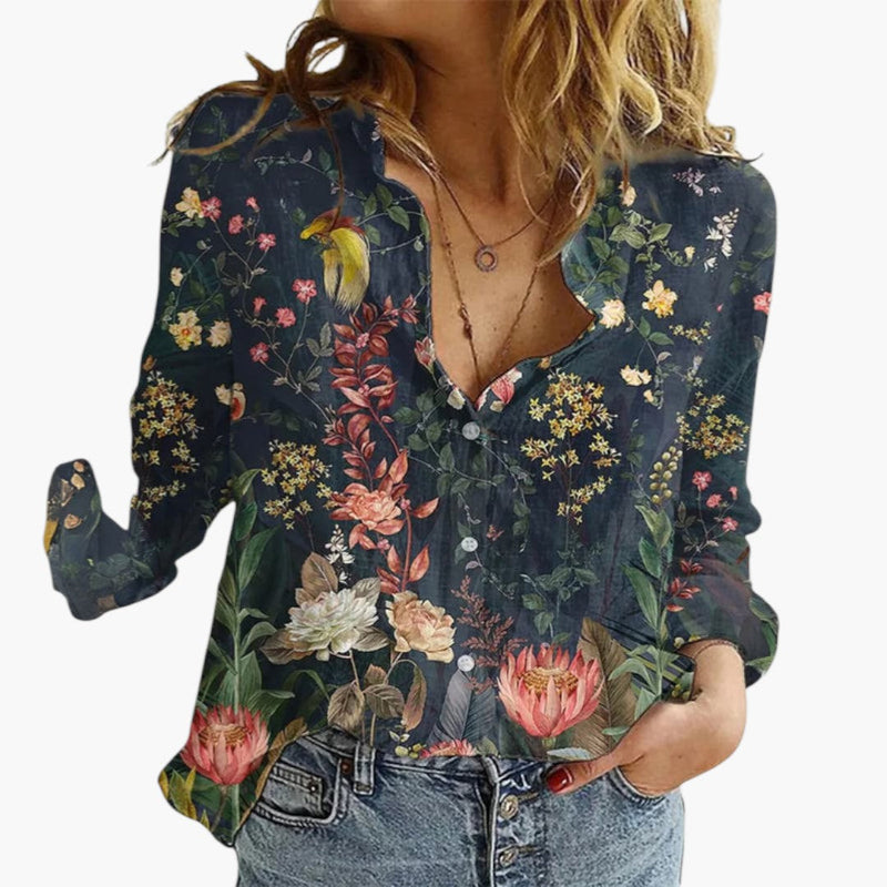 Dam Blus | Oversized | V-Ringad