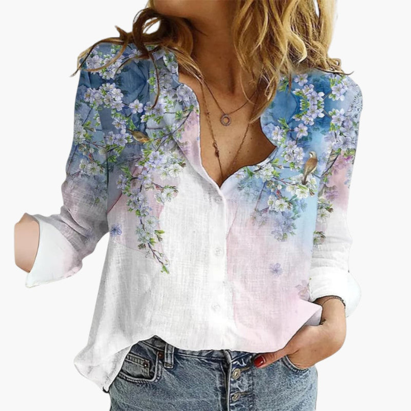 Dam Blus | Oversized | V-Ringad