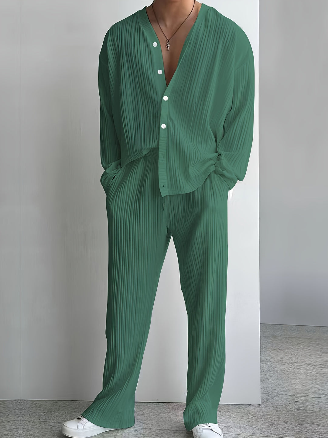 Herr Set | Oversized | Med Knappar