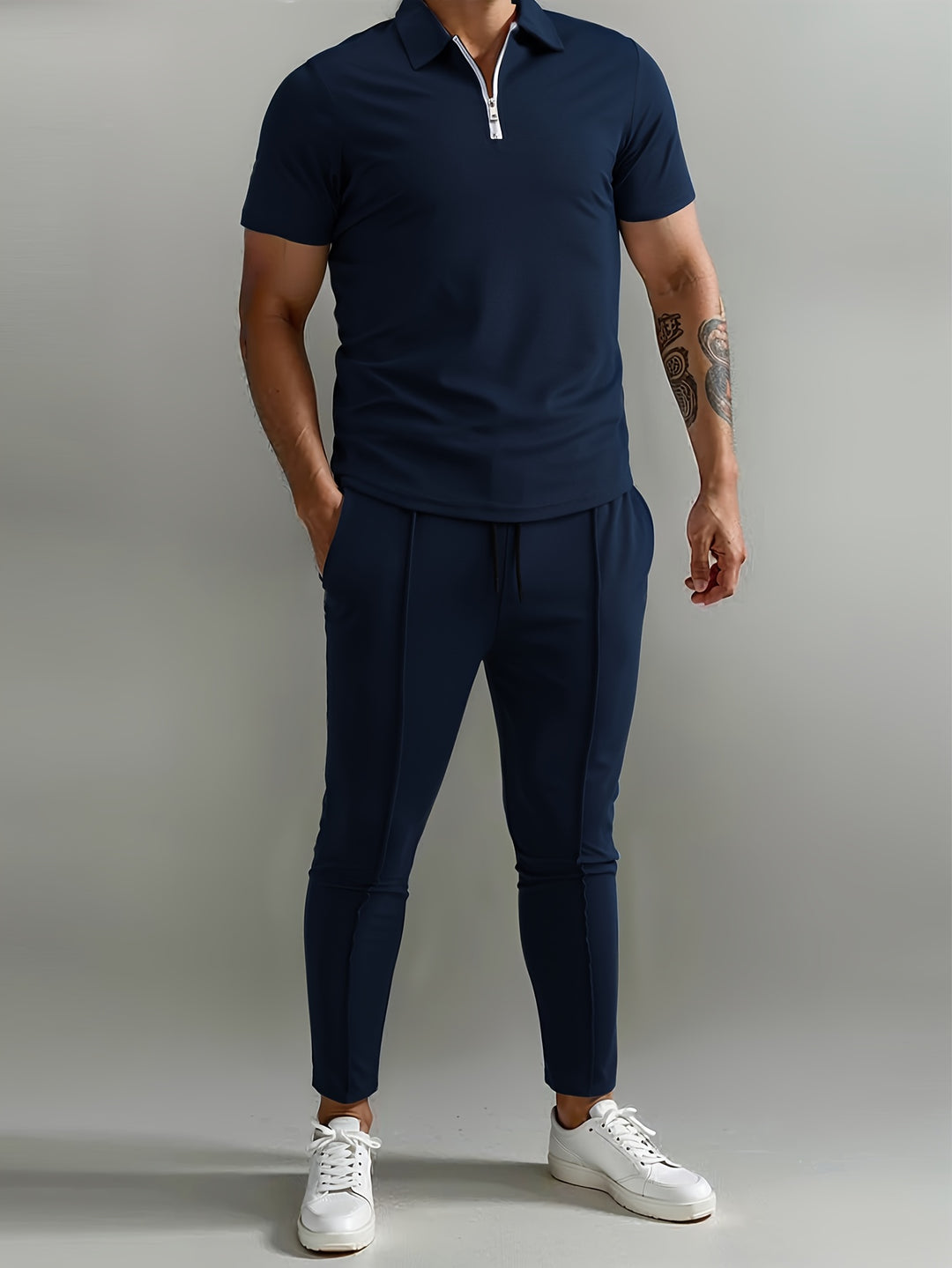 Herrar Set | Slimfit | Med Dragkedjekrage