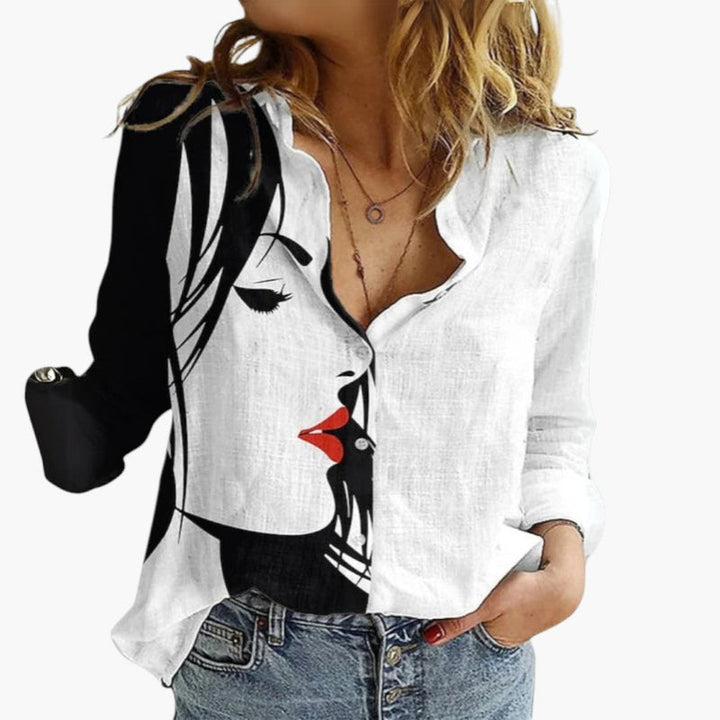Dam Blus | Oversized | V-Ringad
