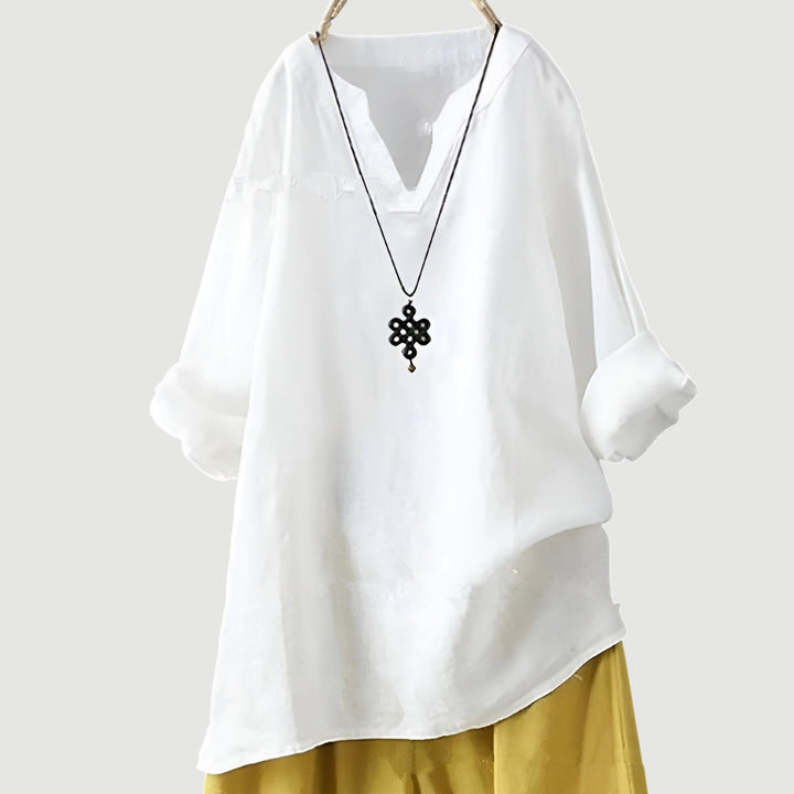 Dam Blus | Oversize V-ringad | Lång Ärm
