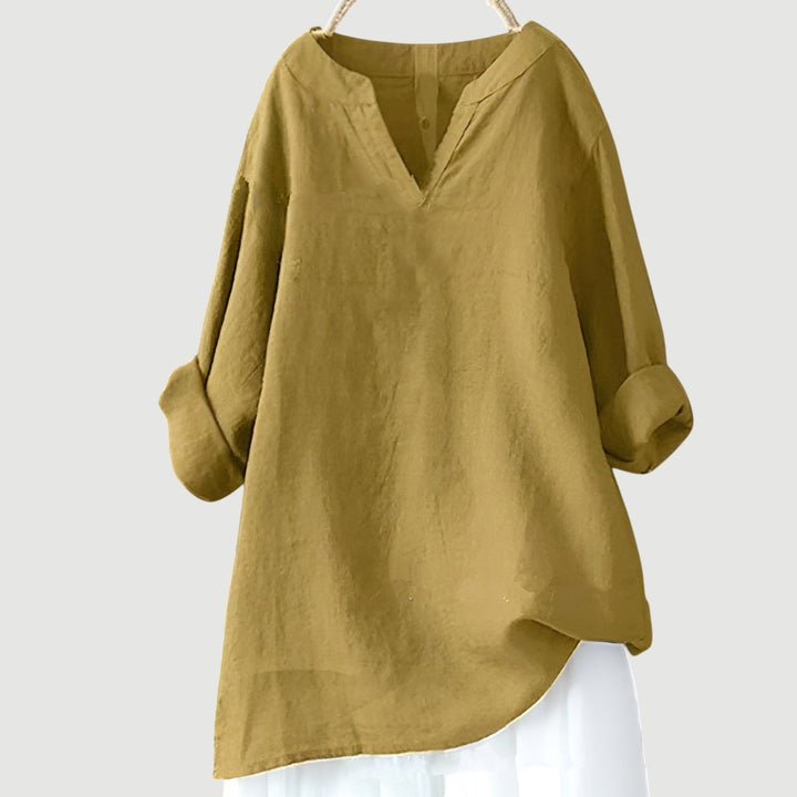 Dam Blus | Oversize V-ringad | Lång Ärm