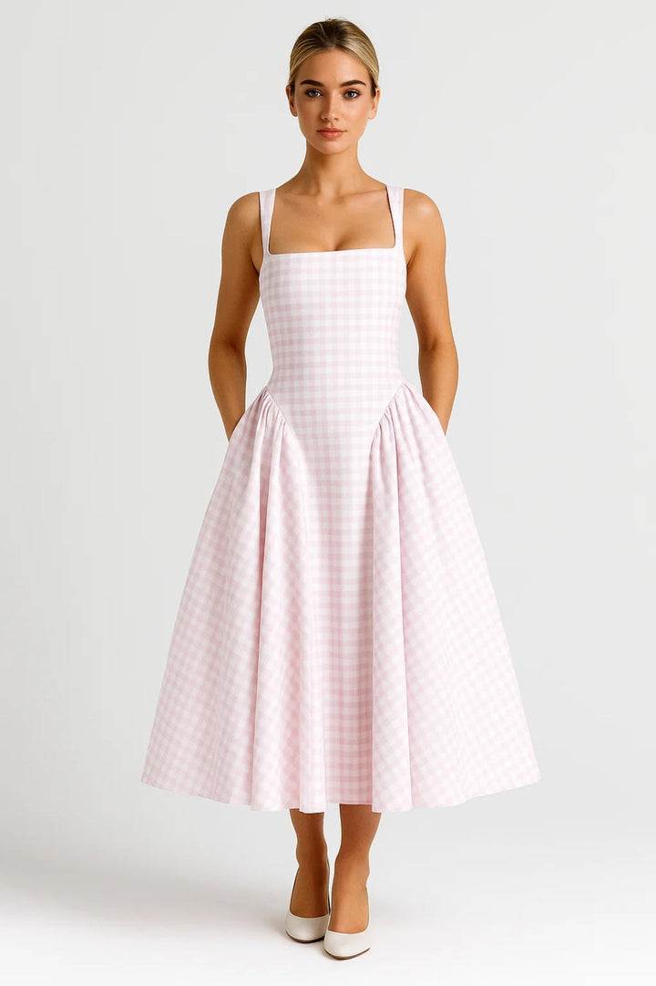Dam Klänning | Elegant Figursydd | Midi Längd