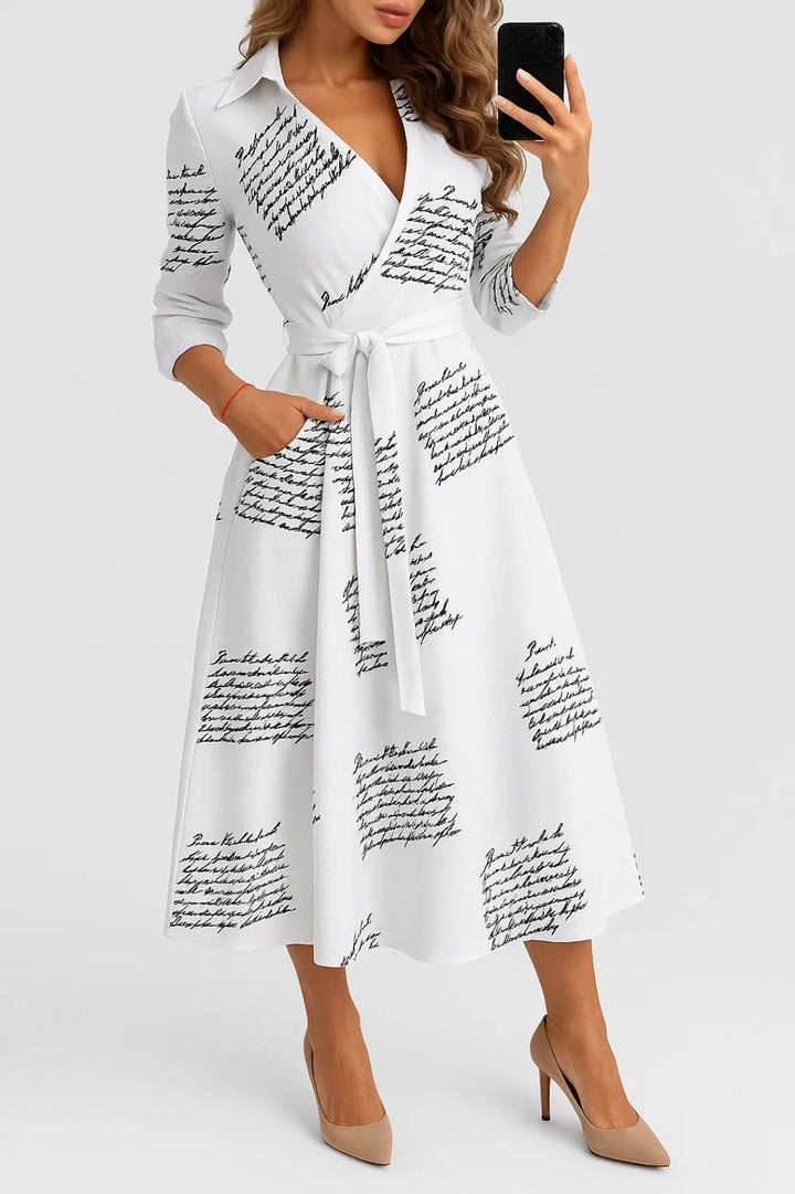 Dam Klänning | Elegant | Med Skärp Midi