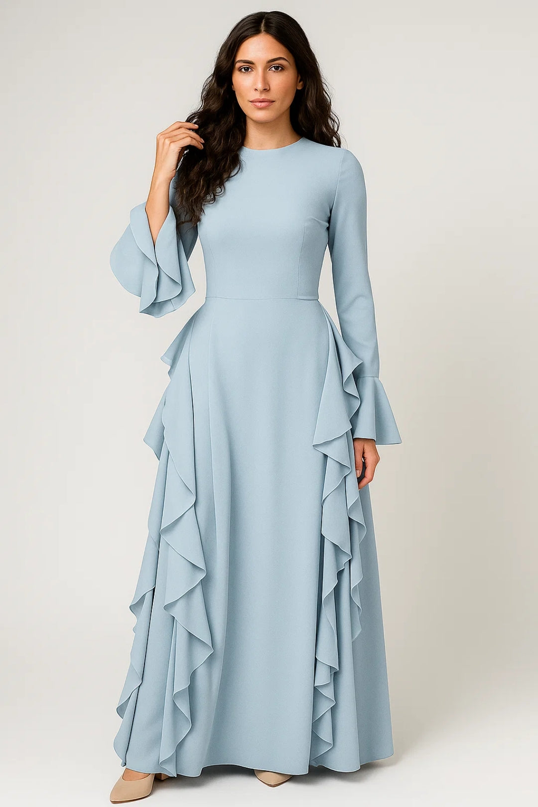Dam Klänning | Elegant | Volangdetaljer